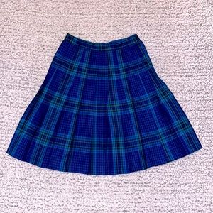 Vintage New York Clothes Plymouth Tartan Plaid Pleated Wool Blend Skirt